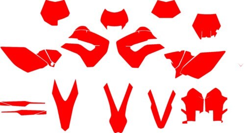 HUSABERG FE 390 450 570 TE 250 300 FX 450 FS 570 vector template escala real 1:1