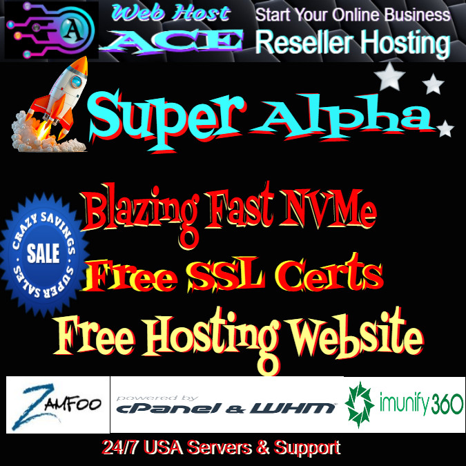 Super Alpha Reseller Fast NVMe Servers Free Hosting Website+Blog+Free SSL Certs gallery