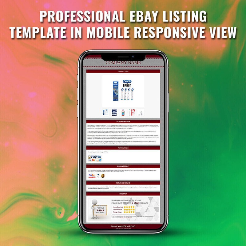 eBay Templates Mobile Responsive eBay Listing Auction Template 2019 Ready gallery