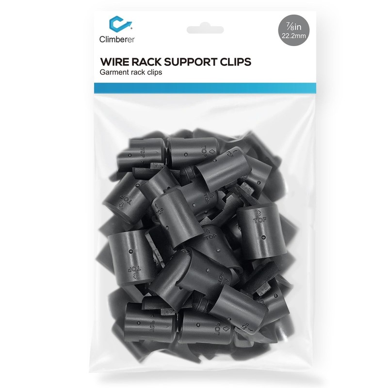 20 Pairs of 7/8-Inch（22.2mm）Wire Shelf Clips for Metal Shelving &
