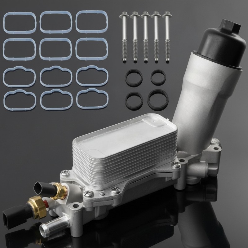 926-959 Upgrade Aluminum Engine Oil Cooler Oil Filter Housing for 2011-2016 Jeep
