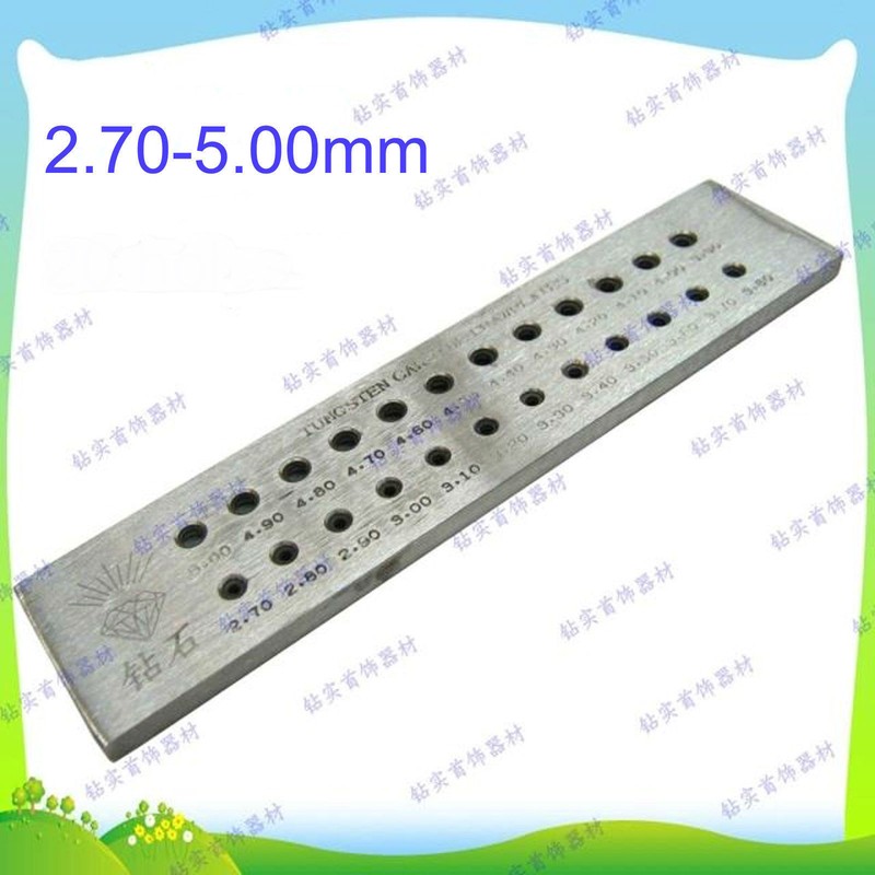 Tungsten Carbide Wire Drawplate Jewelry Making 24 Round Holes 2.70-5.00mm # GY