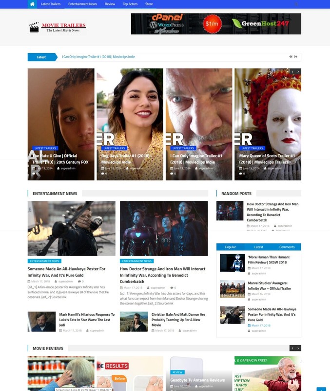 Fully Automated Movie Trailers Video Website – WordPress