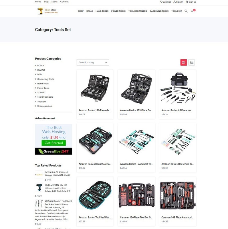 Hand, Power and Garden Tools Store Website - Affiliate DropShipping Store gallery