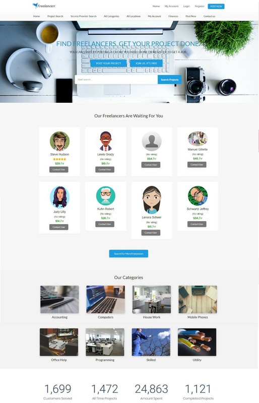 Freelancer Project Bidding Website + Free Installation + Hosting