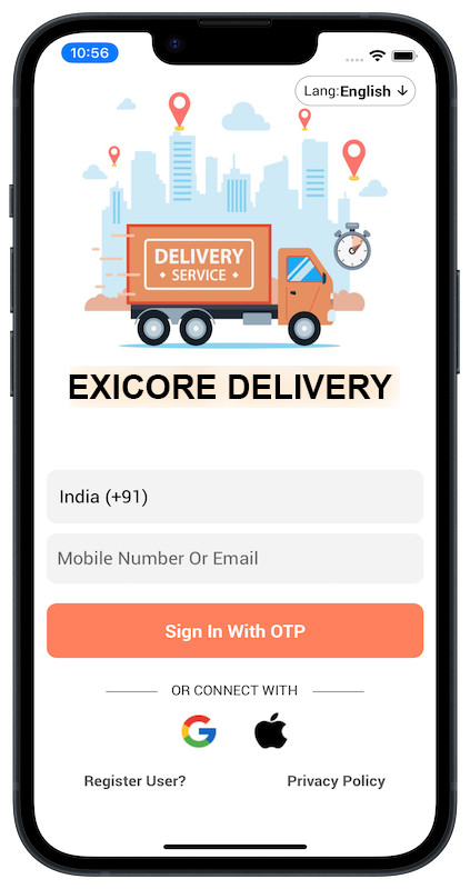 Exicore - Delivery React Native App | Android, iOS | Complete Delivery Solution gallery