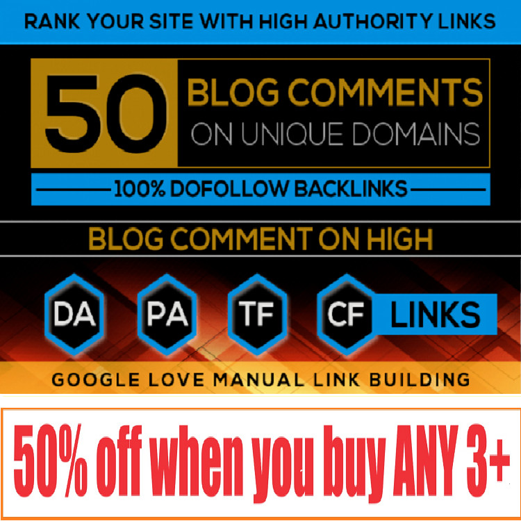 50 High Quality Dofollow Blog comment Backlinks