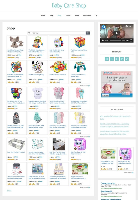 [NEW DESIGN] * BABY CARE STORE * blog website business for sale AUTO CONTENT gallery