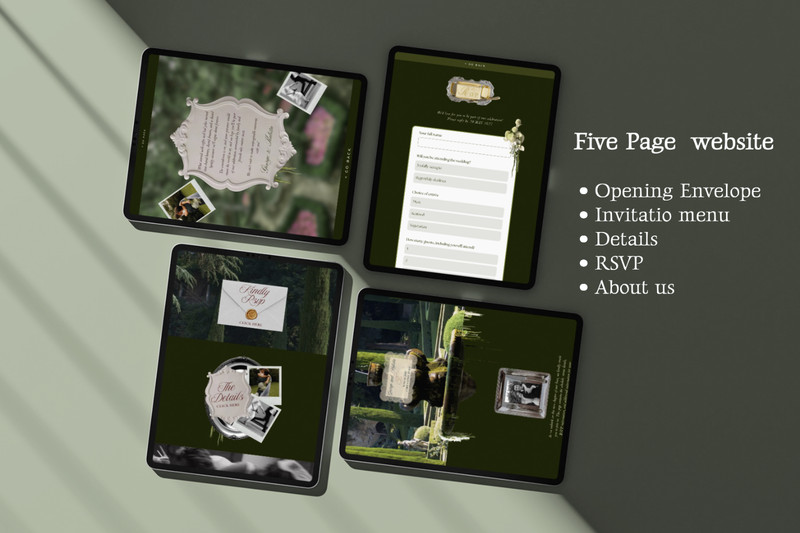 Wedding Website template | Rsvp invite | custom wedding site editable in canva gallery