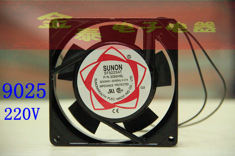 Sunon SF9225AT 2092HSL 9225 AC 220V 0.07A server case cooling fan #M3768 QL