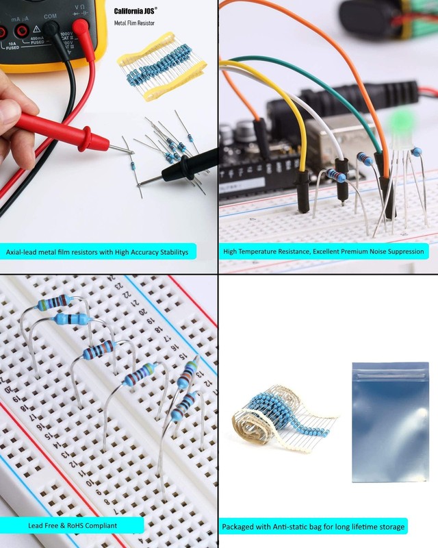 100PCS 100K ohm Resistor 1/4w (0.25 Watt) ±1% Tolerance Metal Film Fixed Re gallery