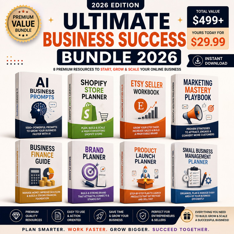 AI Business Bundle 2026 | ChatGPT Prompts | Marketing | Product Launch Kit PLR