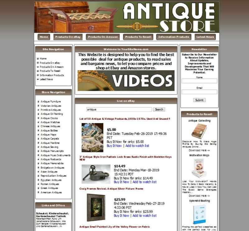 ANTIQUE STORE - Make Money With Your Own Amazon Store Business Website gallery