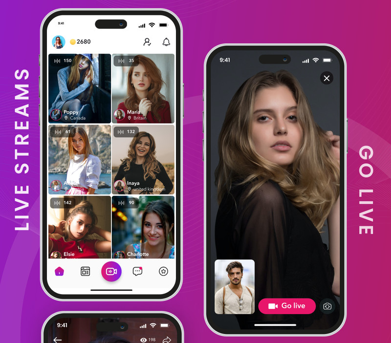 Tivio Flutter Social Media App | Live Streaming Video Call Chat | Android + iOS gallery