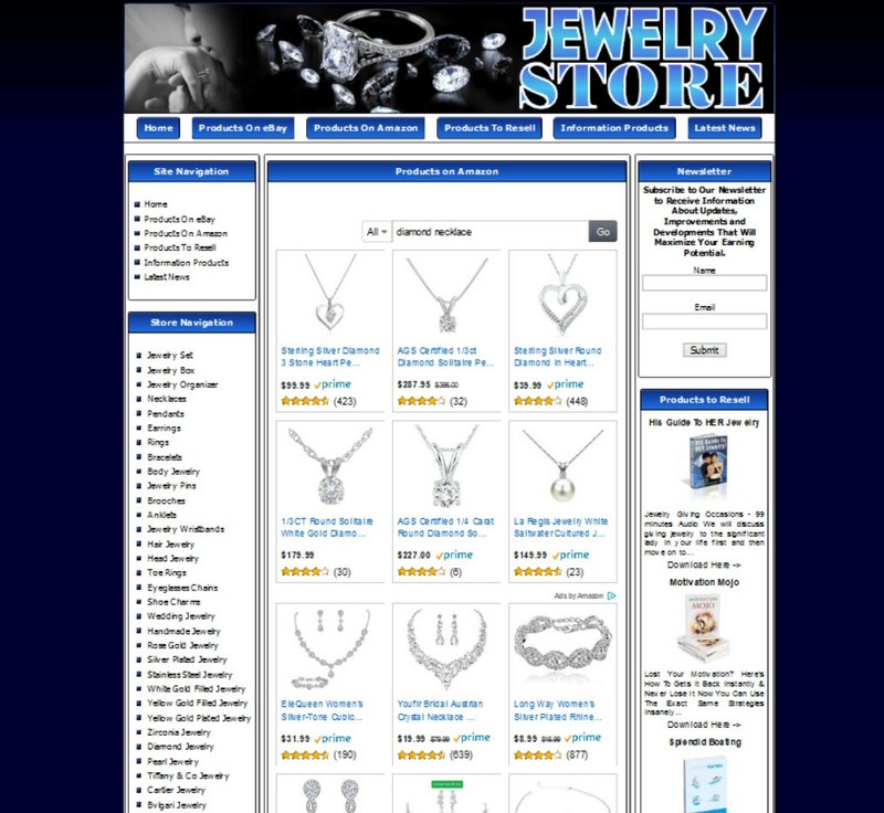 JEWELRY STORE Complete Turnkey Website. Amazon Affiliate Store, Google Adsense gallery