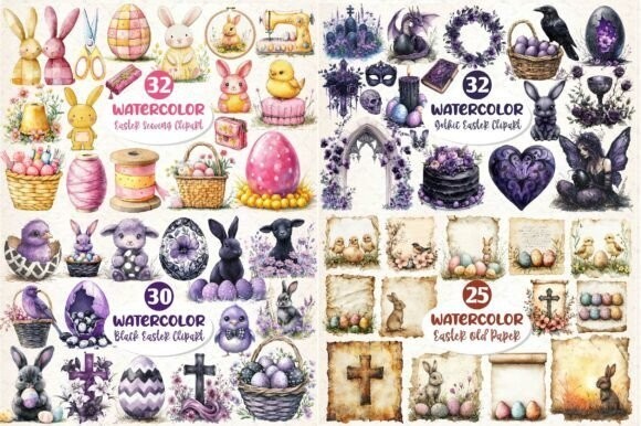 Happy Easter Clipart Huge Bundle gallery