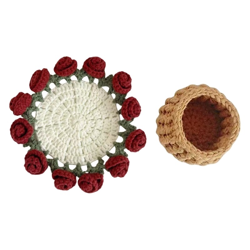 Rose Bouquet Crochet Coaster Kits Flower Coaster Crochet Kits Home Decoration