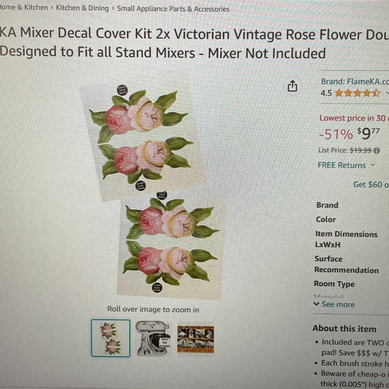 FBA EBAY Business Store Inventory Sale Kitchen Mixer decals with IP PICKUP only gallery