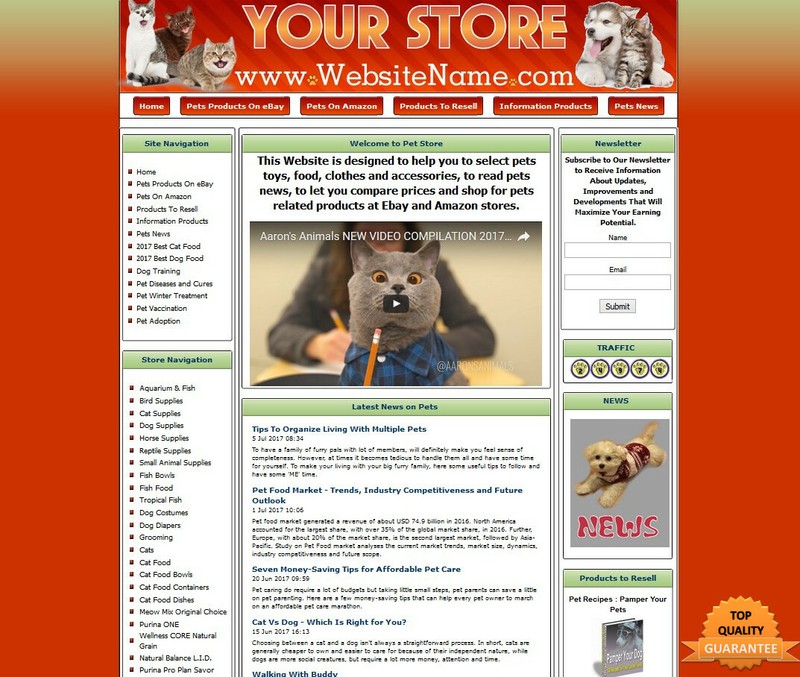 PET SUPPLIES STORE – eCommerce Business Website, eBay Amazon Google Affiliate