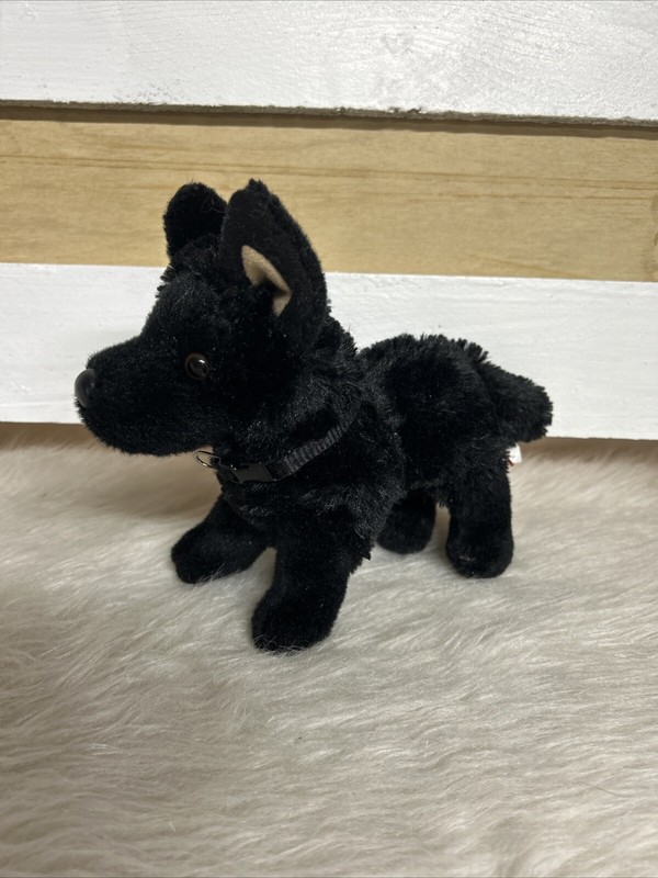 Harko 8" Black German Shepherd Plush Stuffed Animal Dog Douglas Toy With Collar