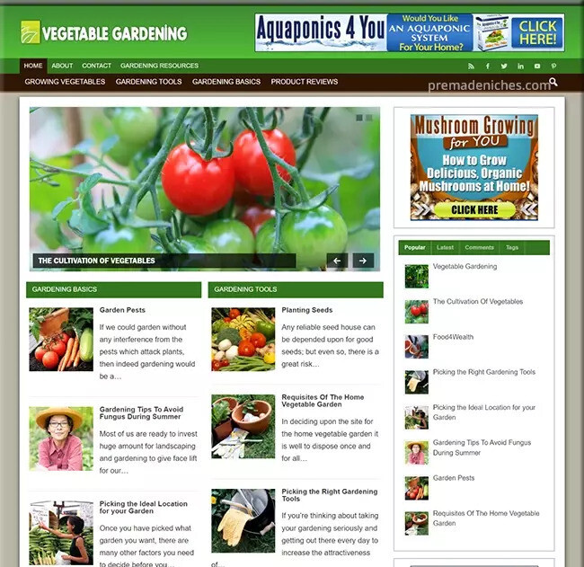 Beautiful Vegetable Gardening Niche Blog with Epic Theme – Make Money Online