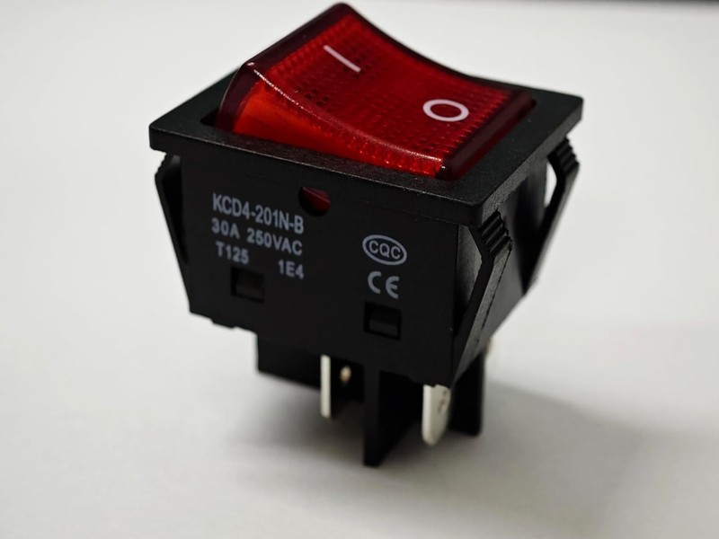 "2 Pack 30A 250V Rocker Switch, Red LED, DPST 4 Pin, Heavy Duty, 120V Toggle " gallery