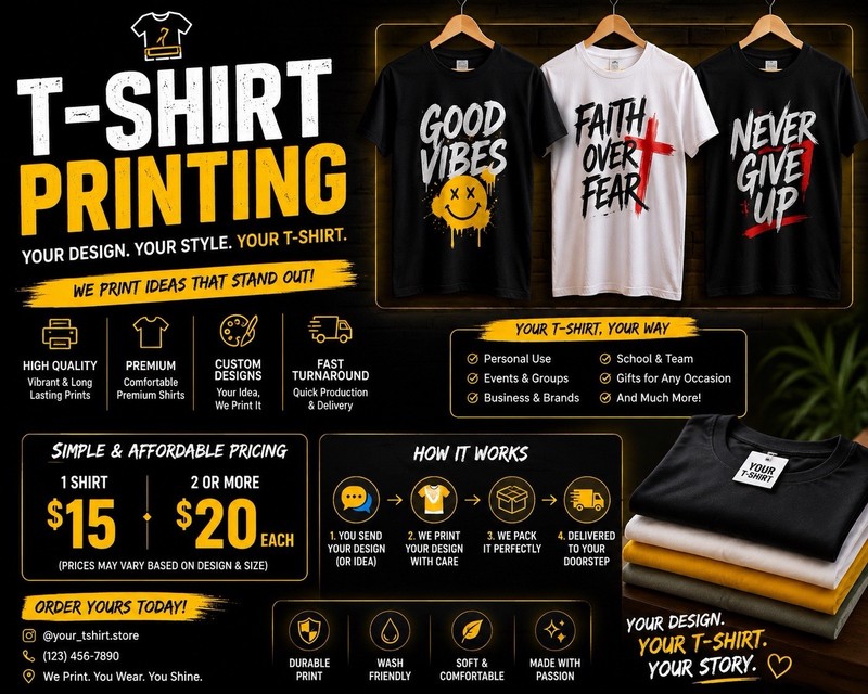 Custom T-Shirt Printing Service blue black grey pink all