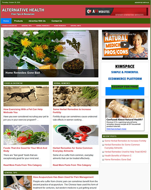 ALTERNATIVE HEALTH REMEDIES Tips Website Business For Sale - Work From Home