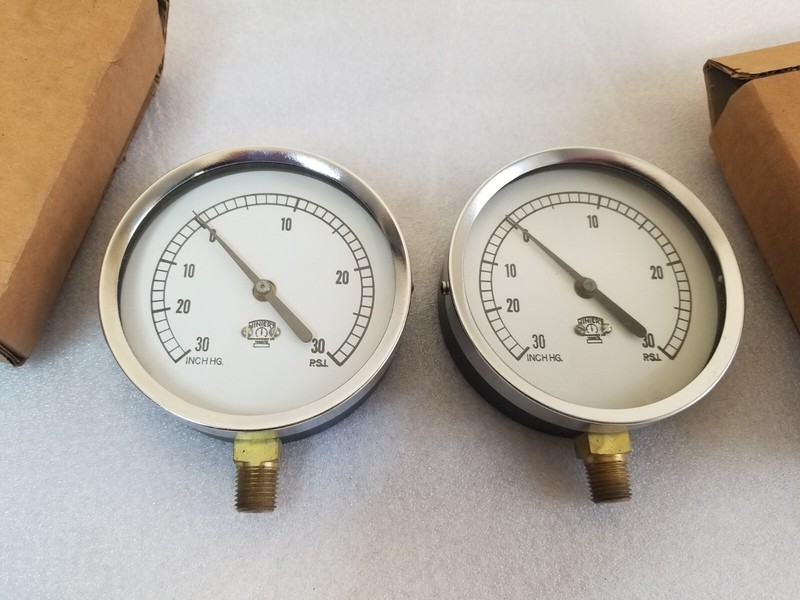 2x NEW Winters Pressure Gauge 4″ 60 psi Stainless 1/4″ brass