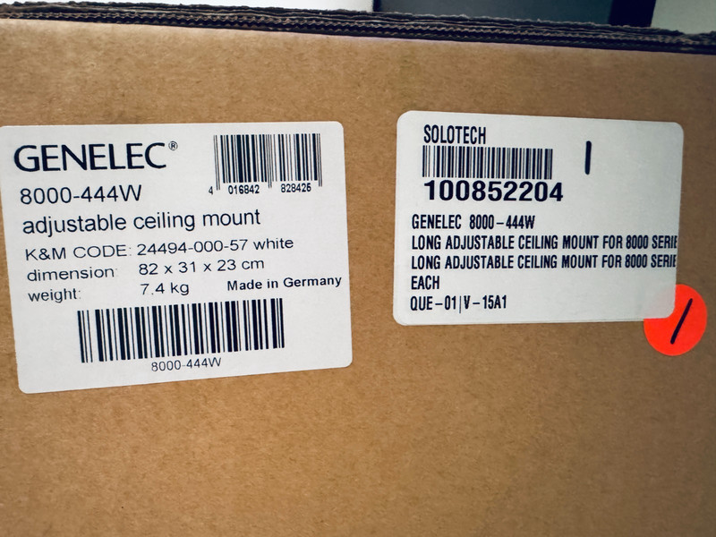 GENELEC 8000-444W Adjustable Ceiling Mount White Speaker Mount – New Sealed gallery