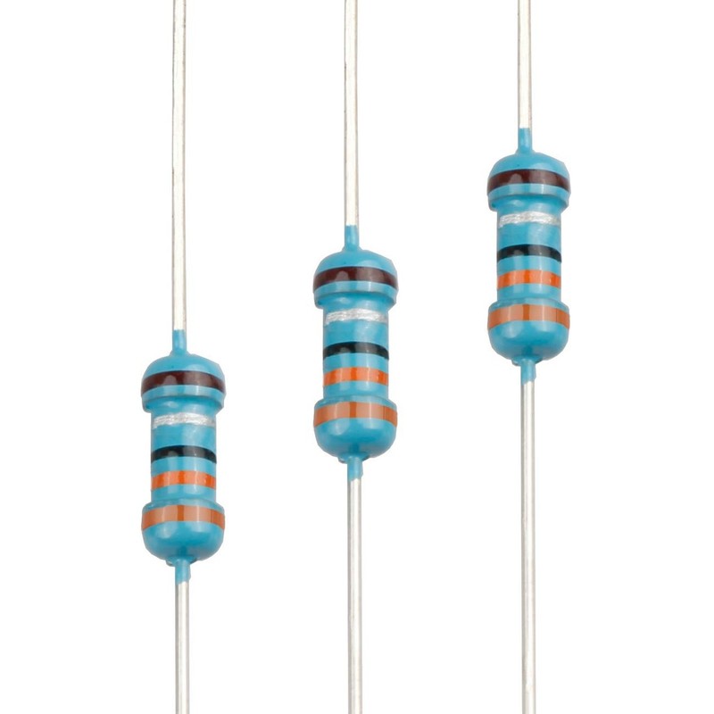 100pcs 3.3 ohm Resistor 1/4w (0.25 Watt) ±1% Tolerance Metal Film Fixed Res