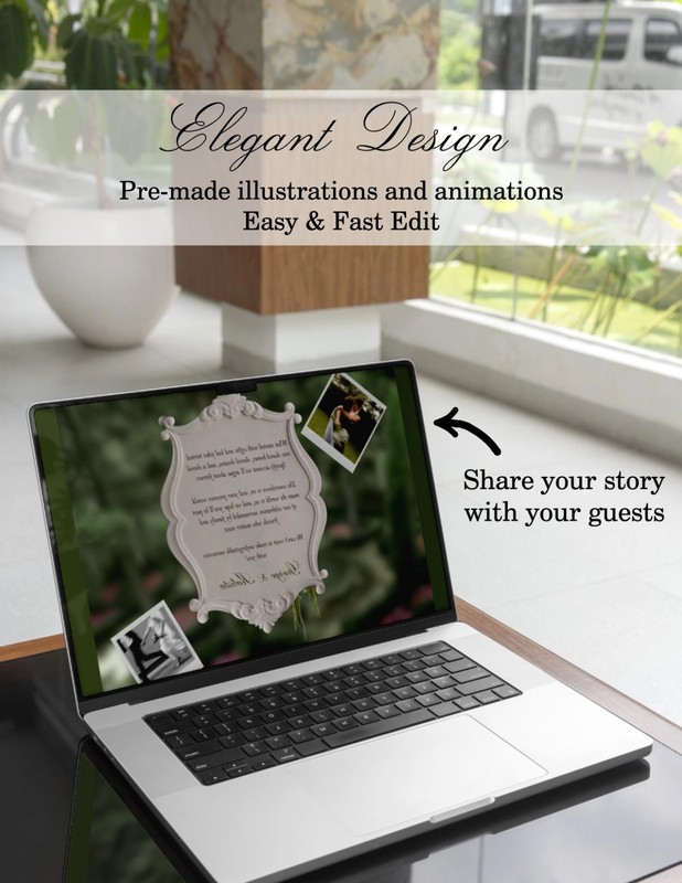 Wedding Website template | Rsvp invite | custom wedding site editable in canva gallery