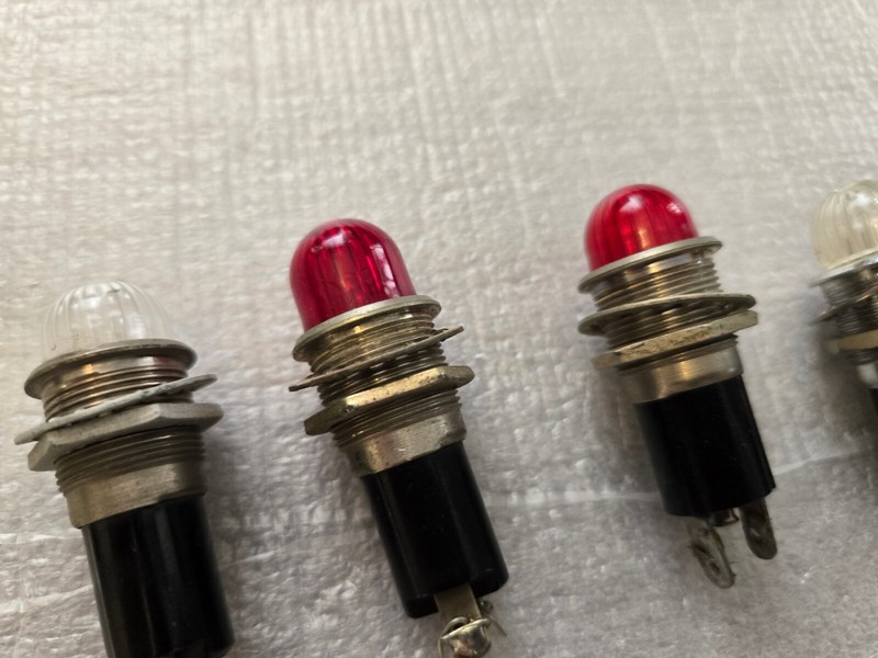Lot 5x Dialco 75w-125v Vintage Machine Operation Light Red and White gallery