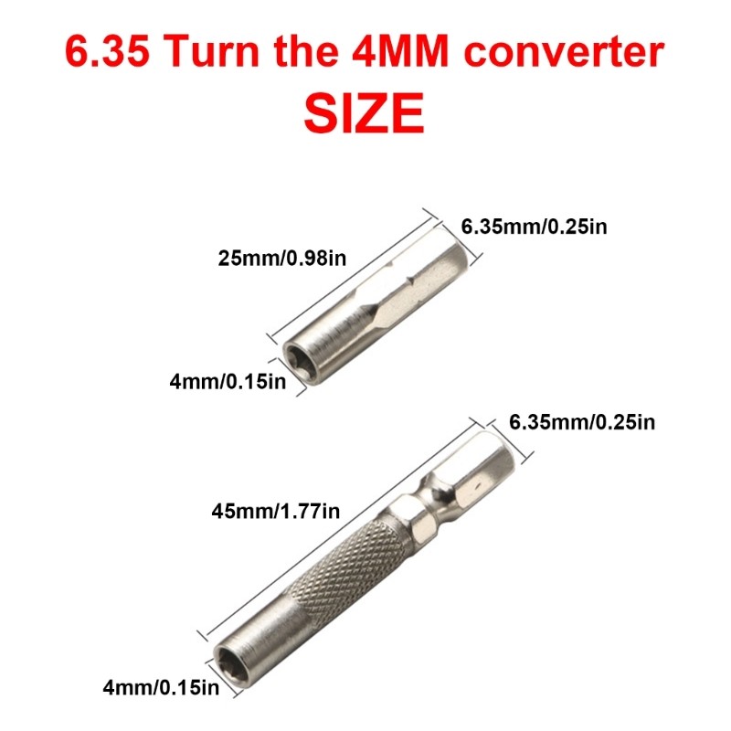 Practical Bit Adapters 1/4Inch to 4mm Converter for Easy Tool Compatibility 6PCS gallery