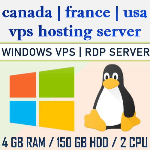Windows Server Linux Server (SSH|RDP|VPS SERVER) 4GB RAM + 150GB HDD