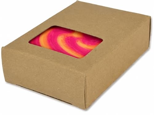 Rectangle Window Soap Boxes Kraft Handmade Elegant Artisan Weddings 50 Pack