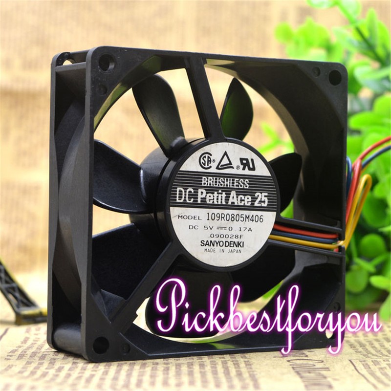 SANYO 109R0805M406 Inverter cooling fan DC5V 0.17A 80*80*25mm 3pin #MH17 QL gallery