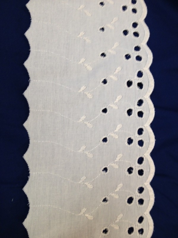 10 yards embroidered eyelet Lace OFF White 4 1/2″ wide Trim Sewing