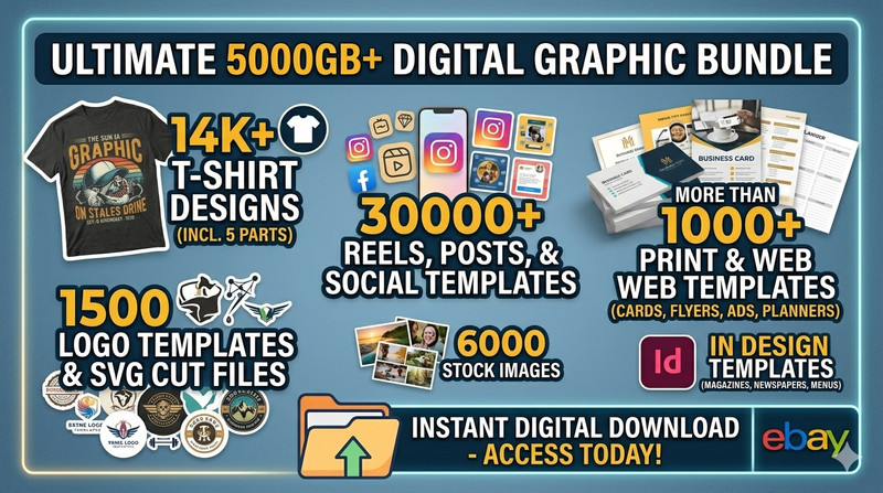 ULTIMATE 5000GB+ DIGITAL GRAPHIC BUNDLE | 14K T-SHIRT DESIGNS | 1500 LOGOS | SVG gallery