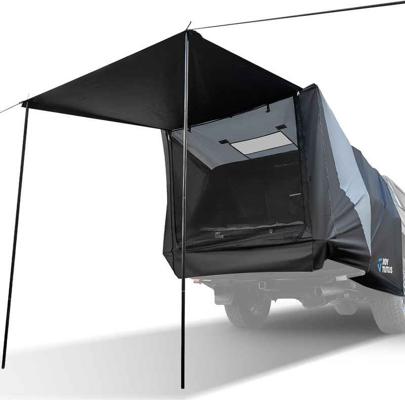 Truck Bed Tent with Awning Full-Size Soft Topper JOYTUTUS