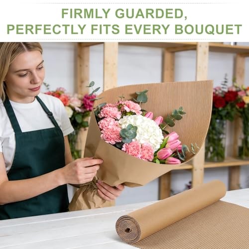 Corrugated Cardboard Roll 66 x 17 Inch Thick Paper for Shipping Packing DIY Craf gallery