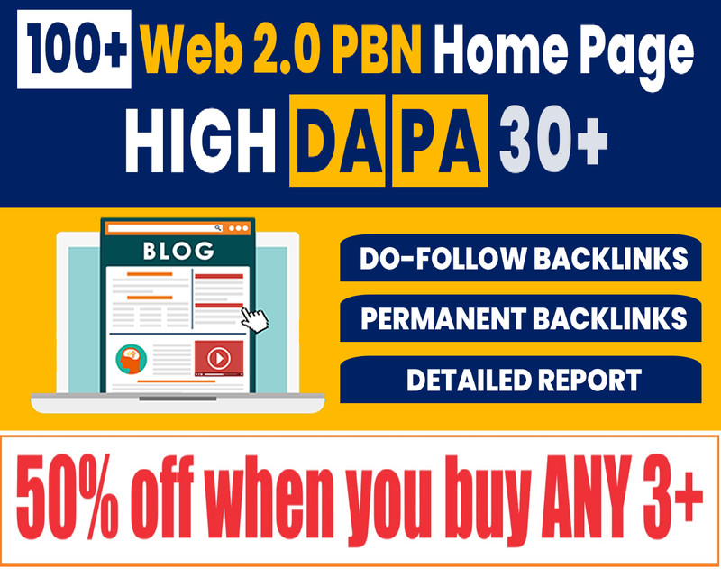 100 High DA (30+) Dofollow backlinks, 100% White Hat SEO Backlinks