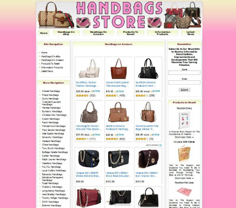 AUTOMATED HANDBAGS STORE BUSINESS WEBSITE FOR SALE AMAZON STORE ADSENSE gallery