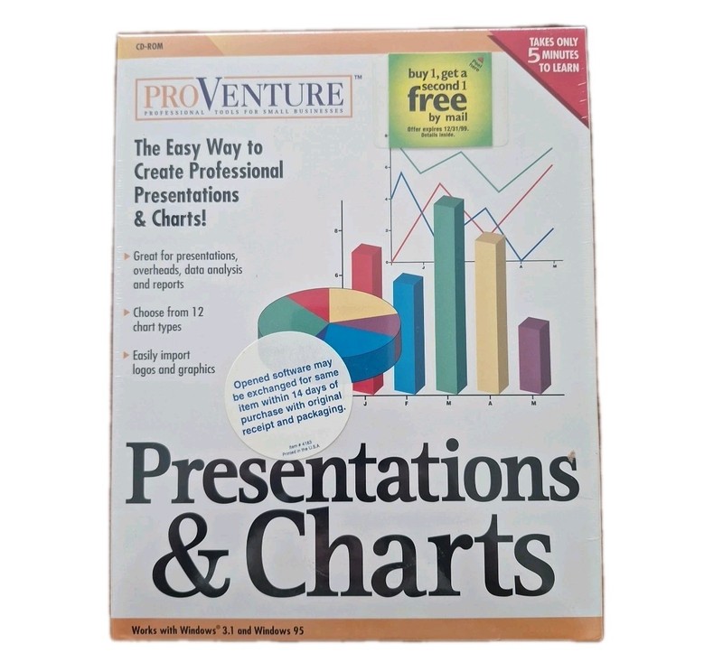Presentations & Charts Professional Tools For Small Business CD ROM New Sealed
