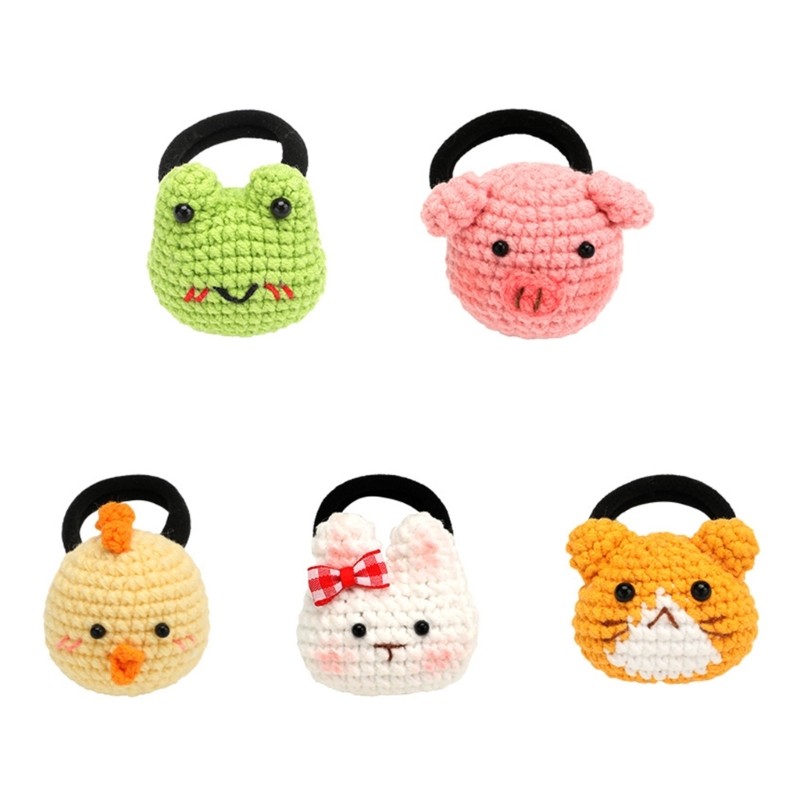 Animal Hairband Crochet Kits Hair Ropes Crochet Starter Kits with Crochet Hook