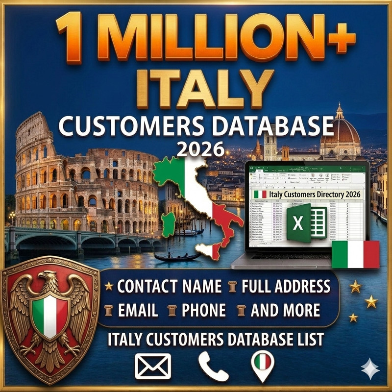 1 Million ITALY Customers Email Database B2C Contact leads (Digital Download)