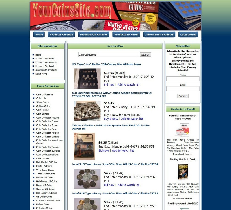 COINS MONEY MAKING STORE Affiliate Website+Amazon+Google+Dropship gallery
