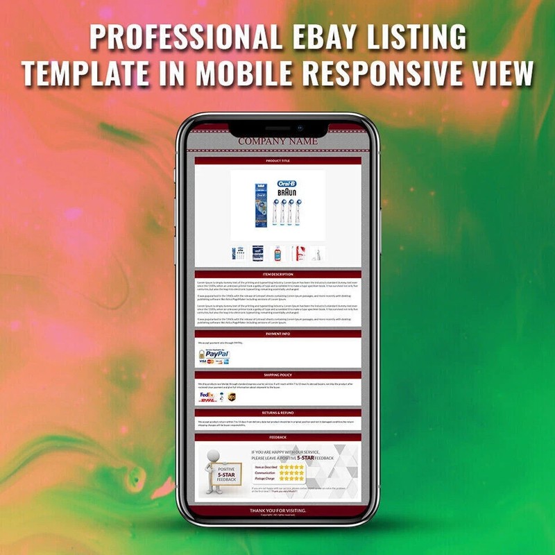 eBay Templates Mobile Responsive eBay Listing Auction Template 2025 Ready gallery