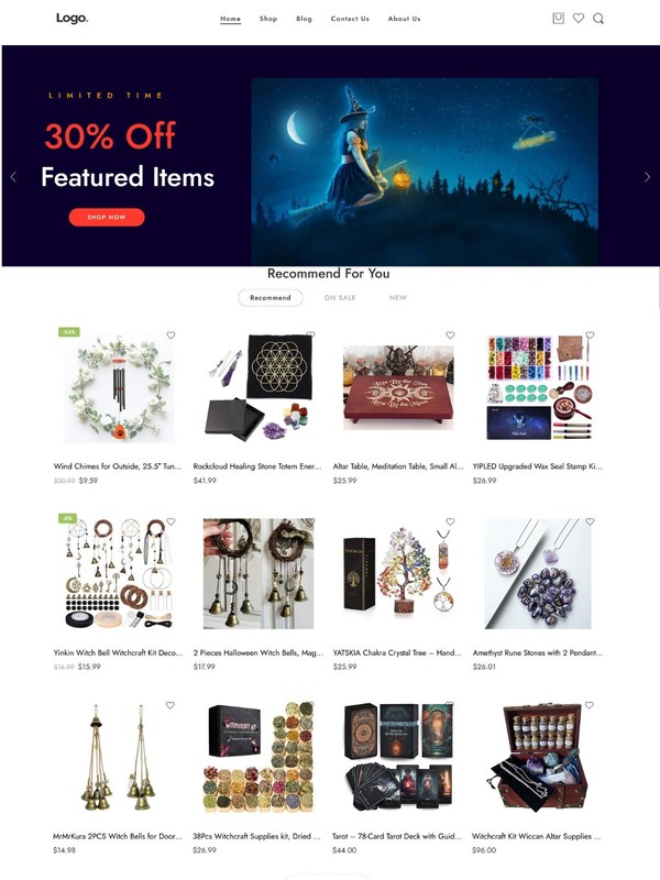 Witchcraft / Metaphysical Store Website Affiliate / DropShipping/ eCommerce