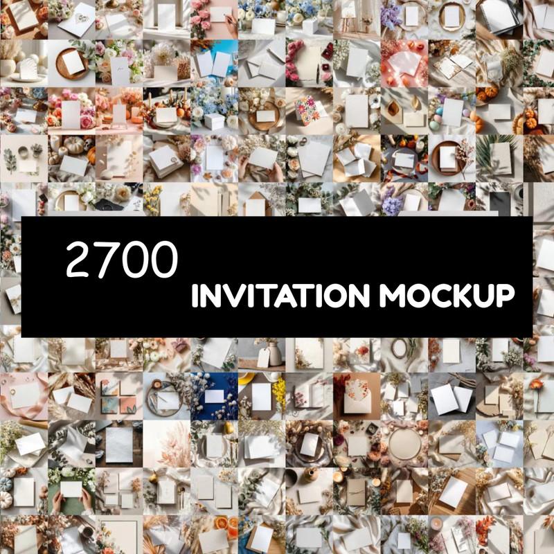 2700 Invitation Card Mockups – JPEG Digital Bundle 🎨